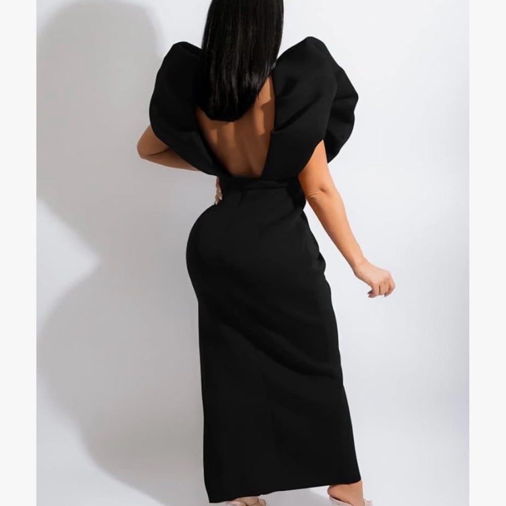 Chic Black Midi Dress for Women - Picture 2 of 6